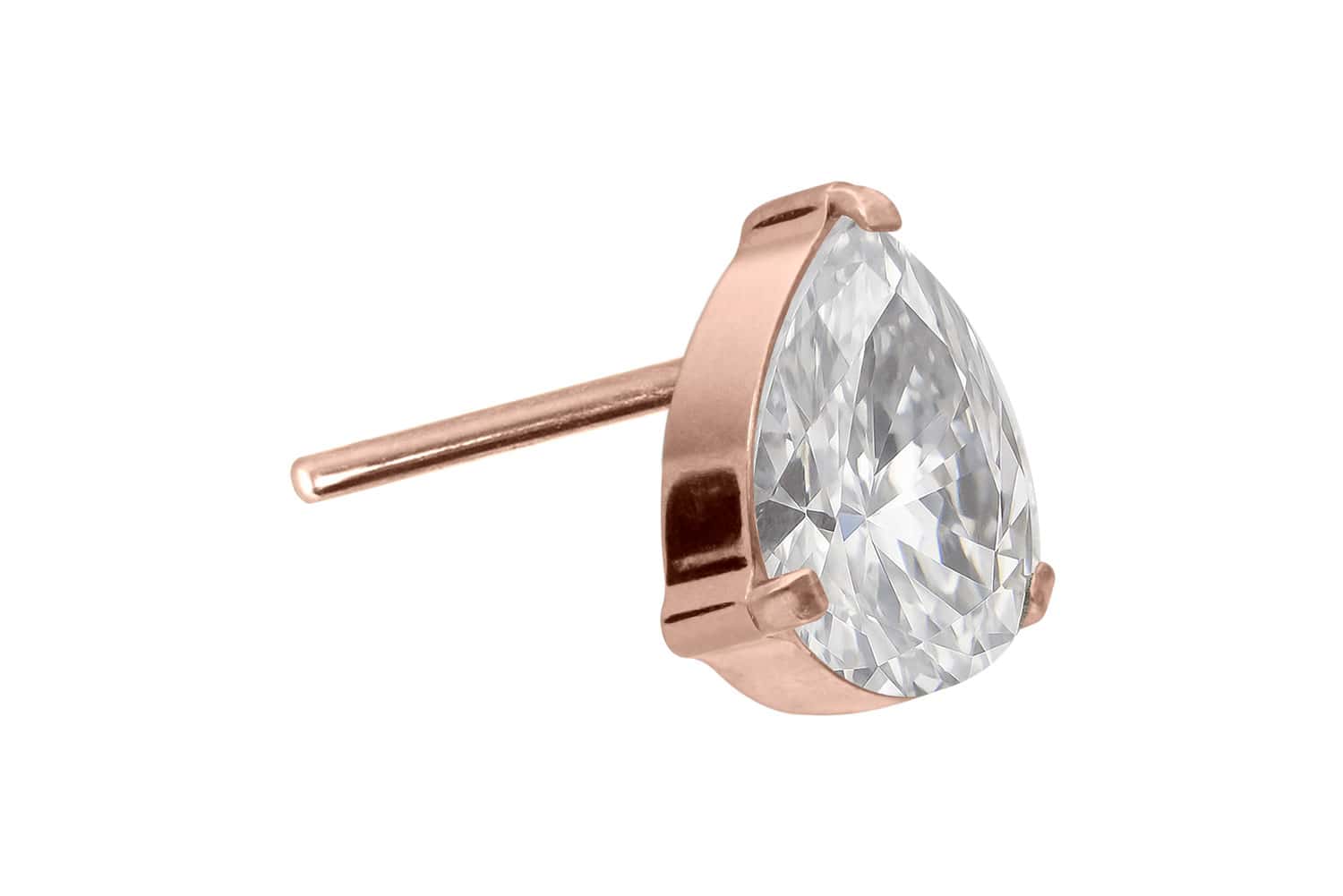 Titan Aufsatz mit Push Pin KRISTALLTROPFEN von Piercingline